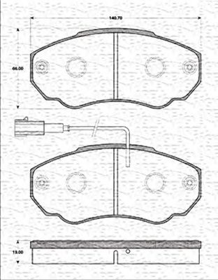 MAGNETI MARELLI 363702161241 -  Комплект тормозных колодок, дисковый тормоз